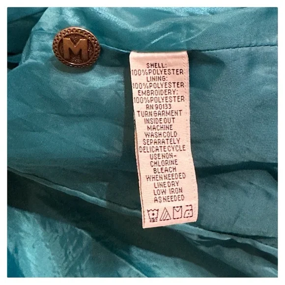 Bob Mackie Teal Fleece Jacket - Picture 5 of 8
